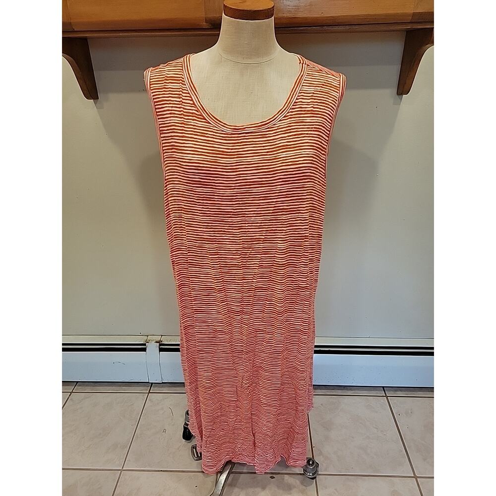 Philosophy Orange Striped Sleeveless Fitted Dress Women's Size 3X - Picture 1 of 9